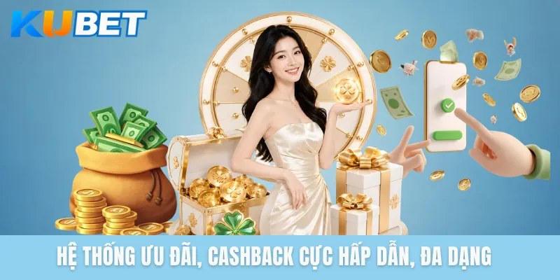 Hệ thống ưu đãi, cashback cực hấp dẫn, đa dạng